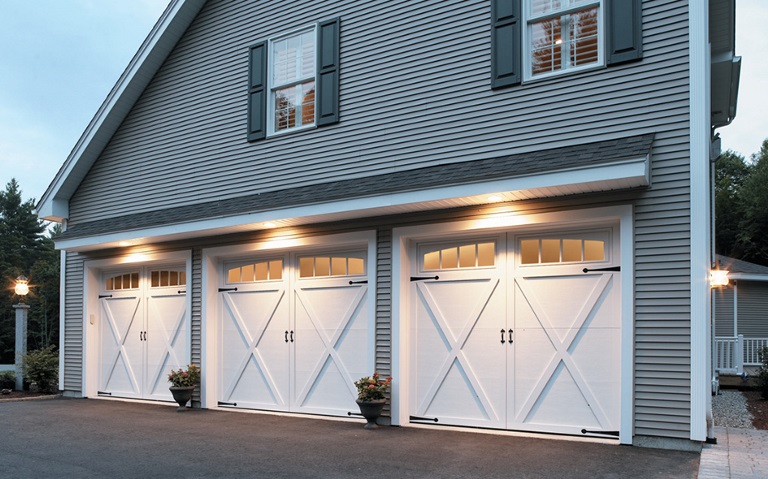 Newly installed residential garage doors